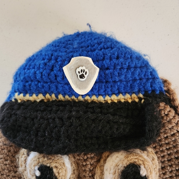 Handmade Paw Patrol Chase Crochet Winter Hat Cap Baby Toddler 12-18 months - Picture 3 of 7